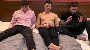 little 18+ redhead chloe temple jumps into a wild gangbang with three monster cocks stretching her tight holes wide