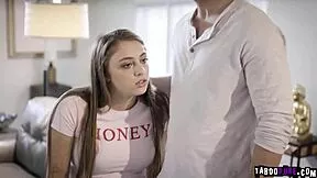 pervy stepbro kisses gia gropes her tits rough deepthroat action!