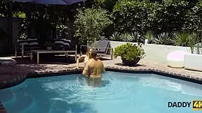 whoa, caught my bf's dad eyeing me at the pool and ended up fucking him hard