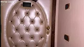 i go to my friend's and he fucks me hard in the bathroom... pierced nipples bouncing wild!