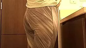 hid a camera in my spanish uni roommate's bathroom and caught her sexy upskirt tease 😏📹