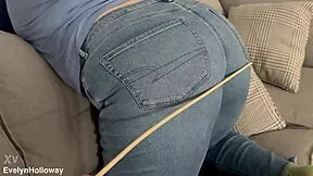 Caned Hard In Tight Jeans While Submissive