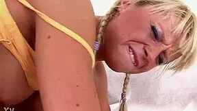 blonde 18+ slut gets fingered wet before mmf double penetration anal and big cock dp