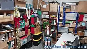 redhead teen caught sucking mallcop's cock deep down her throat 😏 then facial blast!!