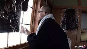 japanese teen catches old perv with her panties then blows him uncensored
