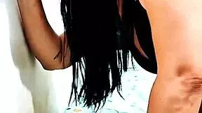 halloween interracial porn... hot white stepdaughter sucks massive black cock with oil on her tits