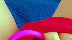 gorgeous latina teen shoves dildo in shaved wet pussy pov