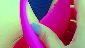 gorgeous latina teen shoves dildo in shaved wet pussy pov
