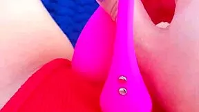 gorgeous latina teen shoves dildo in shaved wet pussy pov