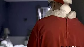 Latina Teen Fingers And Sucks Santa's Monster Cock For Christmas Creampie