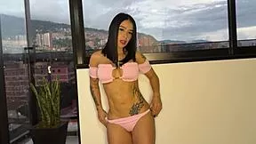 WOW! Sexy young Colombian Michellebunny7 spreads huge tits ass and sloppy shaved pussy for rough pov cowgirl!