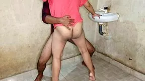 young bhabhi bends over for plumber's DOGGYSTYLE in bathroom Hindi