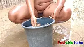 imagine catching your landlord's daughter bathing then banging her wet pussy doggystyle outdoors right away