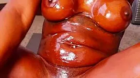 Lola black pounds her pussy so hard with jumbo black dildo 💦🔥