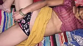 stepbro fondles my wet pussy inside panties while sucking my fat tits close up
