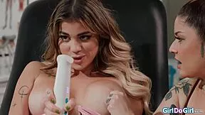 Doctor rams urethral sound deep then fists patient to squirting orgasm