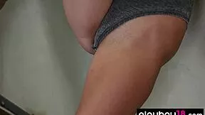 wow! ripped clothes reveal alexandra belle's naked petite body stripping!