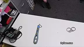 flashlight inspects her tight teen holes before hard cock stuffing.