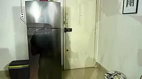 sexy brazilian housewife sucks cock and gets pussy licked in kitchen
