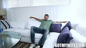 kelly caprice invites hubby to watch big cock threesome fun