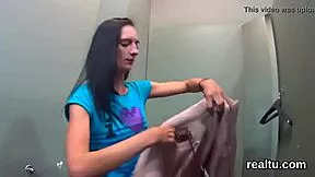 that ravishing czech nympho teen gets tempted in shop, clothes ripped, strips for monster cock pov anal blowjob hardcore