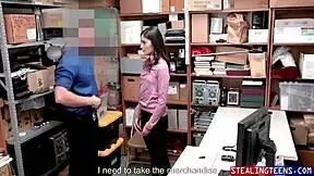 her future hinged on it, so the latina stealing teen dropped to knees in garage for cop's domination punishment