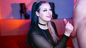 cute goth smokes while sloppy deepthroating big cock outdoors...