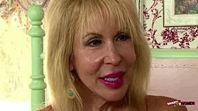 Naughty Blonde Granny's Huge Tits Devour Young Pussy in Lick-Fingering Frenzy!!