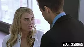 Tiny blonde's insane anal on work trip with deepthroat and creampie