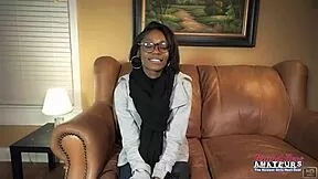 i'm such a nerdy brunette with glasses, gagging on ebony cock sloppy deepthroat then anal cumshot heat