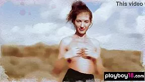 Horny Petite Brunette Rips Clothes Off In Desert For Tit Reveal