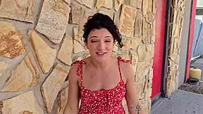 Dakota Marr's first time flashing in porn theater, so kinky!