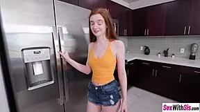 petite stepsister marina vaylor sloppy deepthroats stepbro's monster cock