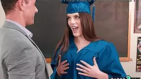 Freshly graduated teen fiona frost starts her next life stage with excitement.