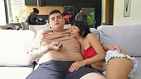 Petite Latina Sneaks Couch Fuck Bent Over Doggystyle Riding Missionary Cumshot