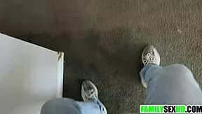redhead stepsis sneaks in to suck and fuck her stepbro hard