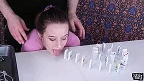 i'm her master, watch this blond sub gulp my facefuck spew