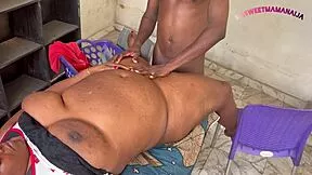 hot babe bends over table for deep doggystyle pounding to creampie