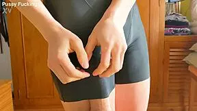 this petite asian chick in leggings takes two hard fucks bent over