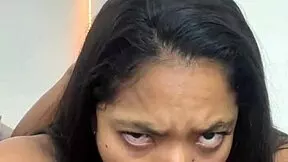 latina teen chokes on bbc till orgasm in homemade webcam deepthroat