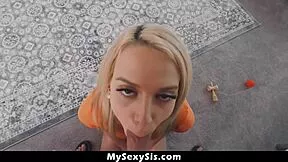blonde stepsis madison summers pays virginity to stepbro after losing game?