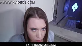 skinny slut you fuck old man after catching stepmom cheating right