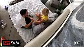 stepbro spies kenzie's wet pussy squirting seizure in shower