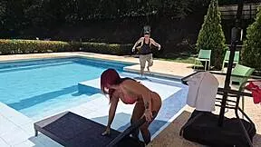 alejandra palacios bends over for rough gardener pounding in garden