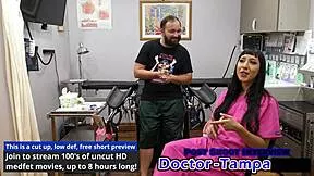 dr tampa gives selena sativas her first intense gyno exam with close-up fingering