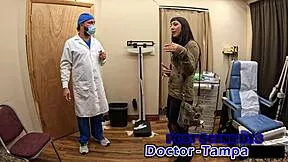 dr tampa gives selena sativas her first intense gyno exam with close-up fingering