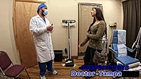 dr tampa gives selena sativas her first intense gyno exam with close-up fingering