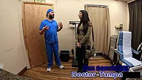 dr tampa gives selena sativas her first intense gyno exam with close-up fingering