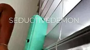imagine this shy petite ebony riding dildo squirting hard
