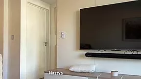 stepsis eyes widen as brother's huge cock pops from shorts